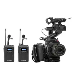 Boya By-Wm8 Pro-K2 Uhf двухканальная Lavalier Беспроводная микрофонная система с ЖК-экраном для Canon Nikon _ Dslr камеры видеокамеры