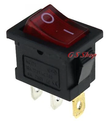 1 шт. KCD1 2PIin 3Pin Лодка Автомобильный кулисный переключатель 6A/10A 250 V/125 V AC красный желтый зеленый синий черный кнопка Лучшая цена KCD1 - Цвет: Red   3PIN