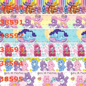

Y 50 yards lively cartoon ribbon colorful bear 2 rabbit cartoon printed grosgrain ribbon