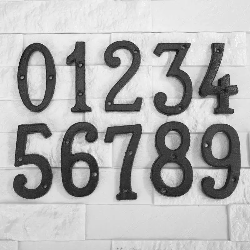 

Metal Digital House Sign Cast Iron 1-10 Numbers Doorplate DIY Cafe Shop Doorplate for Home Wall Decor Party Direction Signs