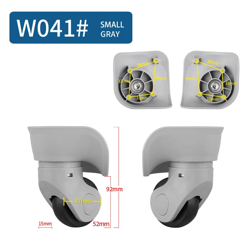 Замена багажных колес Ремонт 14-30 дюймов аксессуары для багажа ролики Спиннер колеса Замена колес для чемоданов ролики - Цвет: W041 Small Gray