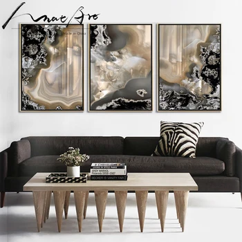 

Agate painting Gems modern abstract poster print nordic canvas print wall art home living room decoration brown original design
