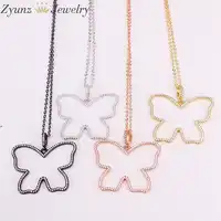 5 ストランド ZYZ303-8118 ファッション銅中空蝶の形のネックレスマイクロ cz 舗装美しいのペンダントネックレス