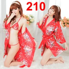 3pcs Full Set Sexy Robe BathRobe Night Gown Nightdress Nightwear Pajamas Sleepwear Lingerie #210