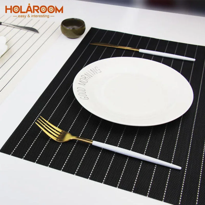 Holaroom Simple Tableware Pad Dining Table Mat Heat Insulation Non Slip
