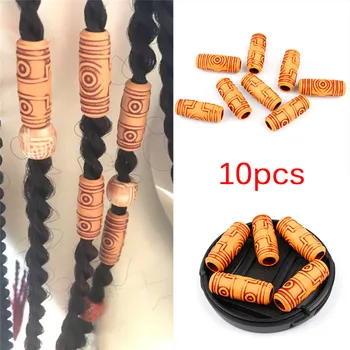 

2019 New 10Pcs/Lot Hair Braid Dread Dreadlock Beads Cuffs Clips Hair Decor For Kids Adult 1*1.7cm