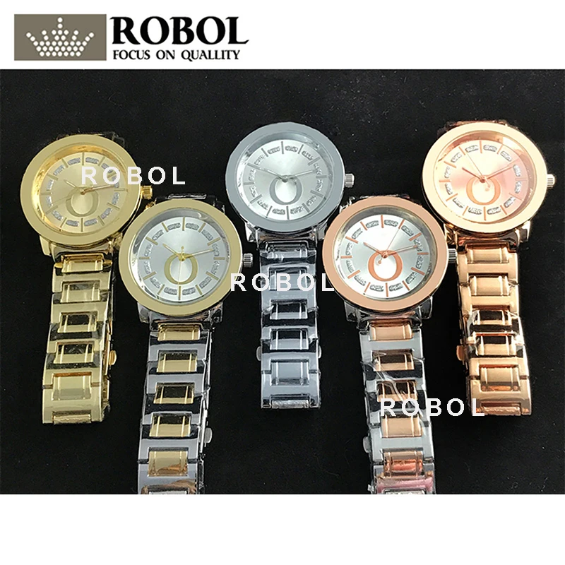 

ROBOL Stainless Steel Men Women Couples Quartz Watches Fashion Luxury Jewelry Gift Generous Exquisite Charm Retro