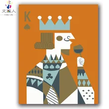 Шахматы и карты комнаты картины маслом Декор мультфильм цвет кусок королева и король зона отдыха украшения