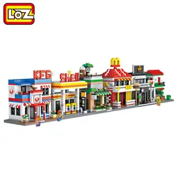 LOZ Mini Street Town мини блоки 3D модель розничный магазин кафе McDonald Развивающие игрушки для детей и взрослых игрушечные лошадки