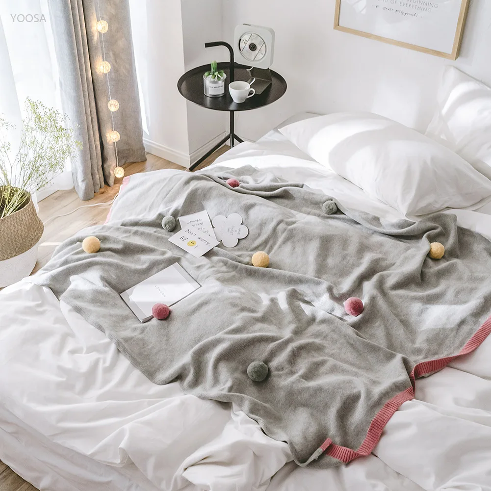 

YOOSA mantas para cama decorativa manta pelo knitted throw blanket blankets rug sofa pink fleece throw plaid bedspreads