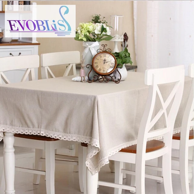 

Natural solid tablecloths for square tables manteles de mesa rectangular table textile lace table cloth toalhas de mesa