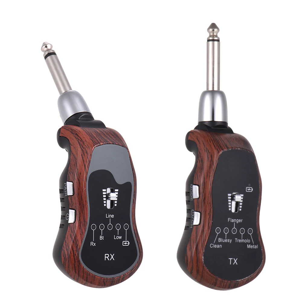 

UHF Guitar Wireless System Transmitter + Receiver 10 Channels Built-in 5 Effects (Clean/Bluesy/Flanger/Tremolo/Metal)