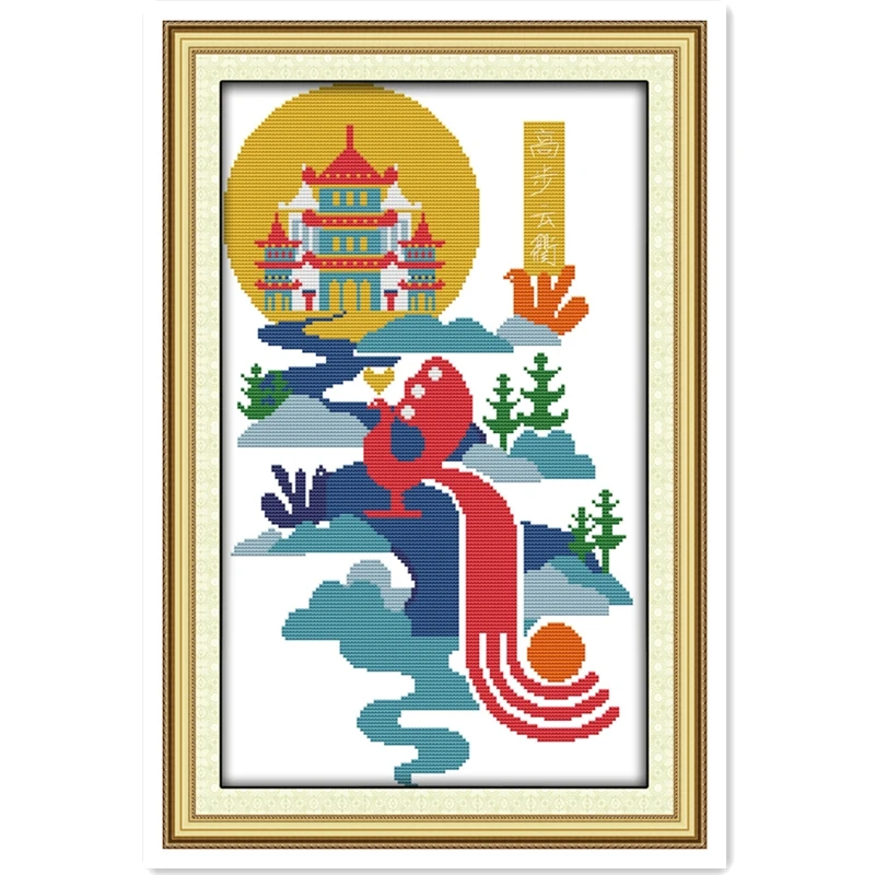 Achieve Scholarly Eminence joy Sunday Вышивка крестом Рукоделие китайский Счетный крест наборы узоров 11CT Печать на холсте