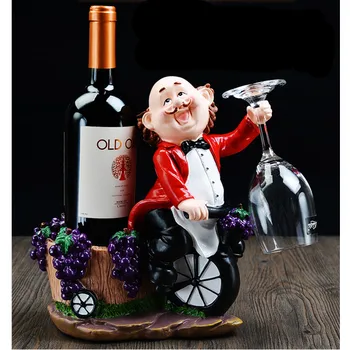 

Resin Cook Wine Rack Wine Stand Chef Wine Bottle Holder Home Wine Ornaments Shelf Crafts Rack Shelf for Party L3075