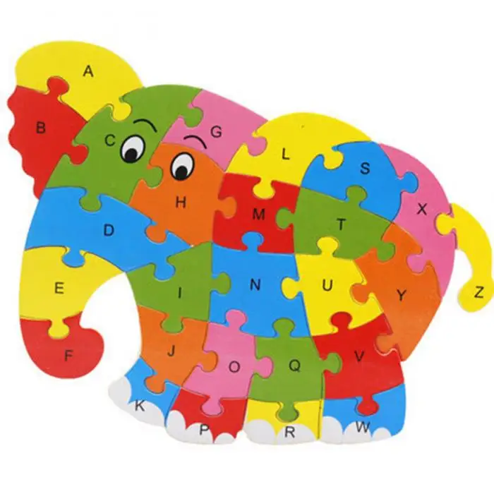 Английский алфавит, цифры, животные, фрукты, деревянные головоломки, ручной захват ребенка, Ранние развивающие игрушки для детей дошкольного возраста, обучающие средства - Цвет: 1 piece