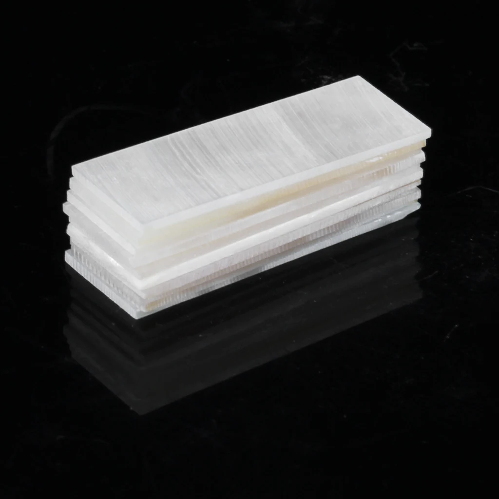 10pcs Inlay Material White MOP Mother Of Pearl Shell Blanks Sheet Rectangle 1mm