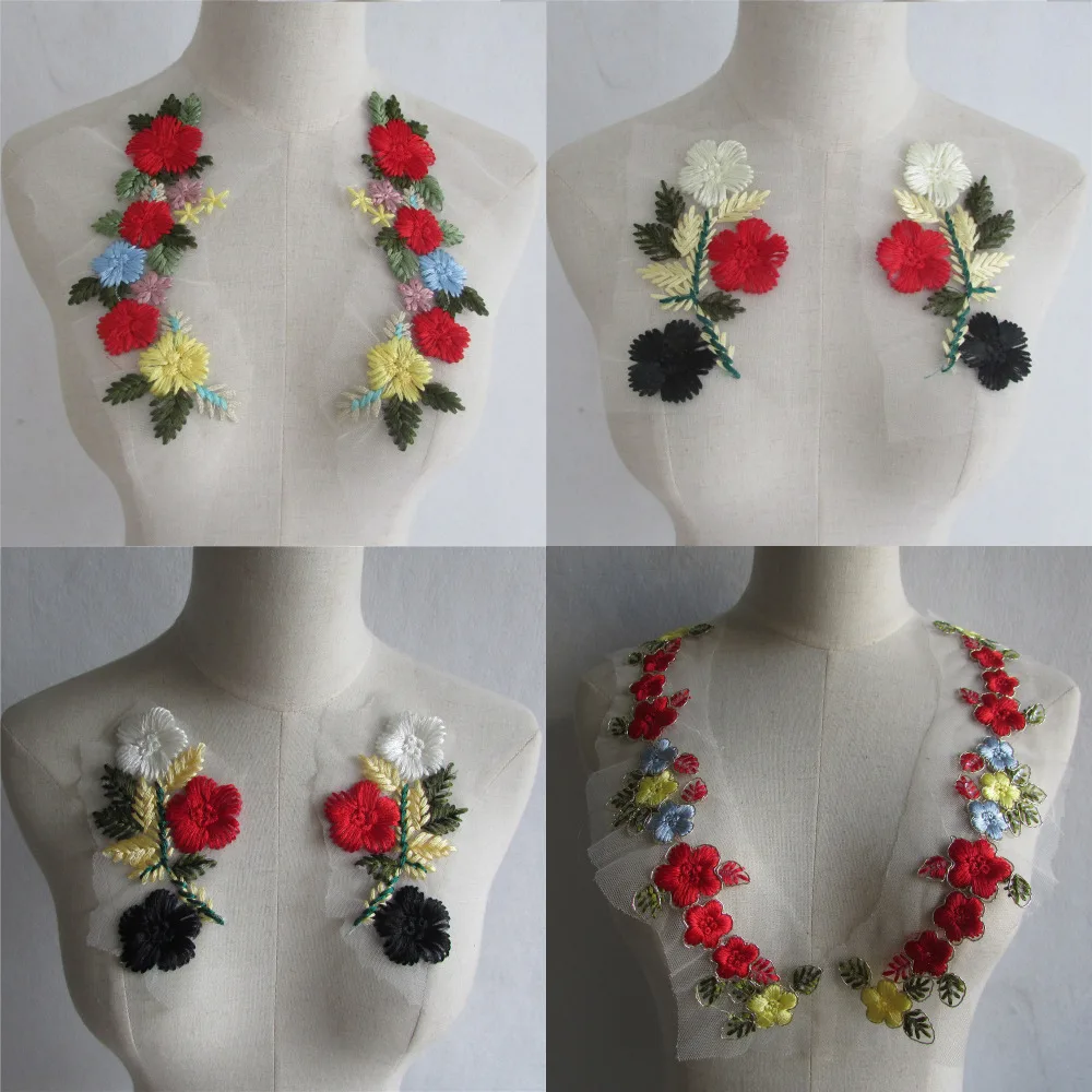 

Lace Embroidered Applique Motif Blouse clothing sewing DIY Embellishments Dress decor Venise trim fabric accessory