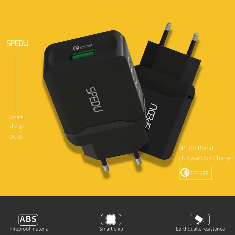 Spedu usb شاحن الهاتف المحمول شاحن عالمي تهمة سريع 3.0 سريع (تهمة سريع 2.0 متوافق) ل سامسونج هواوي lg xiaomi