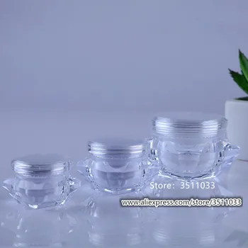 

30PCS 5g 10g 15g Clear Diamond Shape Cream Jar Acrylic Diamond Cream Bottle Plastic Makeup Packing Cream Jars Cosmetic Packaging