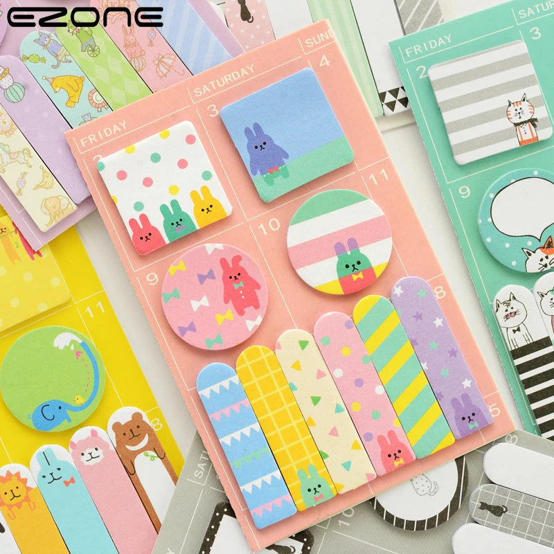 EZONE Kawaii Мультяшные Липкие заметки Милые Животные Печатные Кот/тигр/панда/кролик блокнот Самоклеящиеся бумаги школьные офисные принадлежности