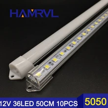 5050 rgb светодиодный жесткий 10 шт* 50 см горячий продукт 50 см AC 12V 36 SMD светильник с алюминиевым U