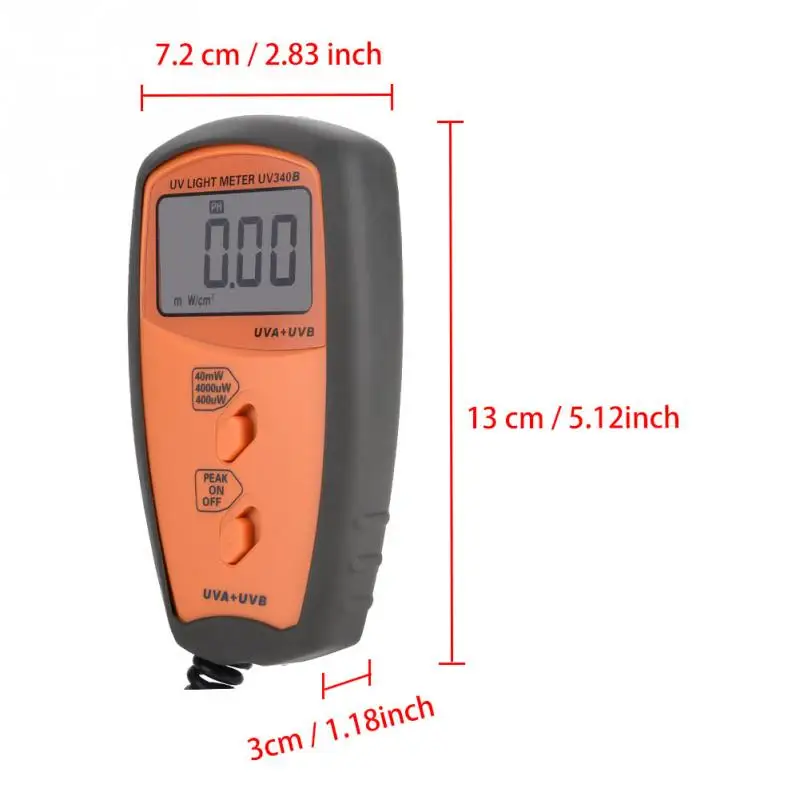 Цифровой портативный ручной измеритель УФ света UV340B интенсивности Уфа уфв Luxmeter