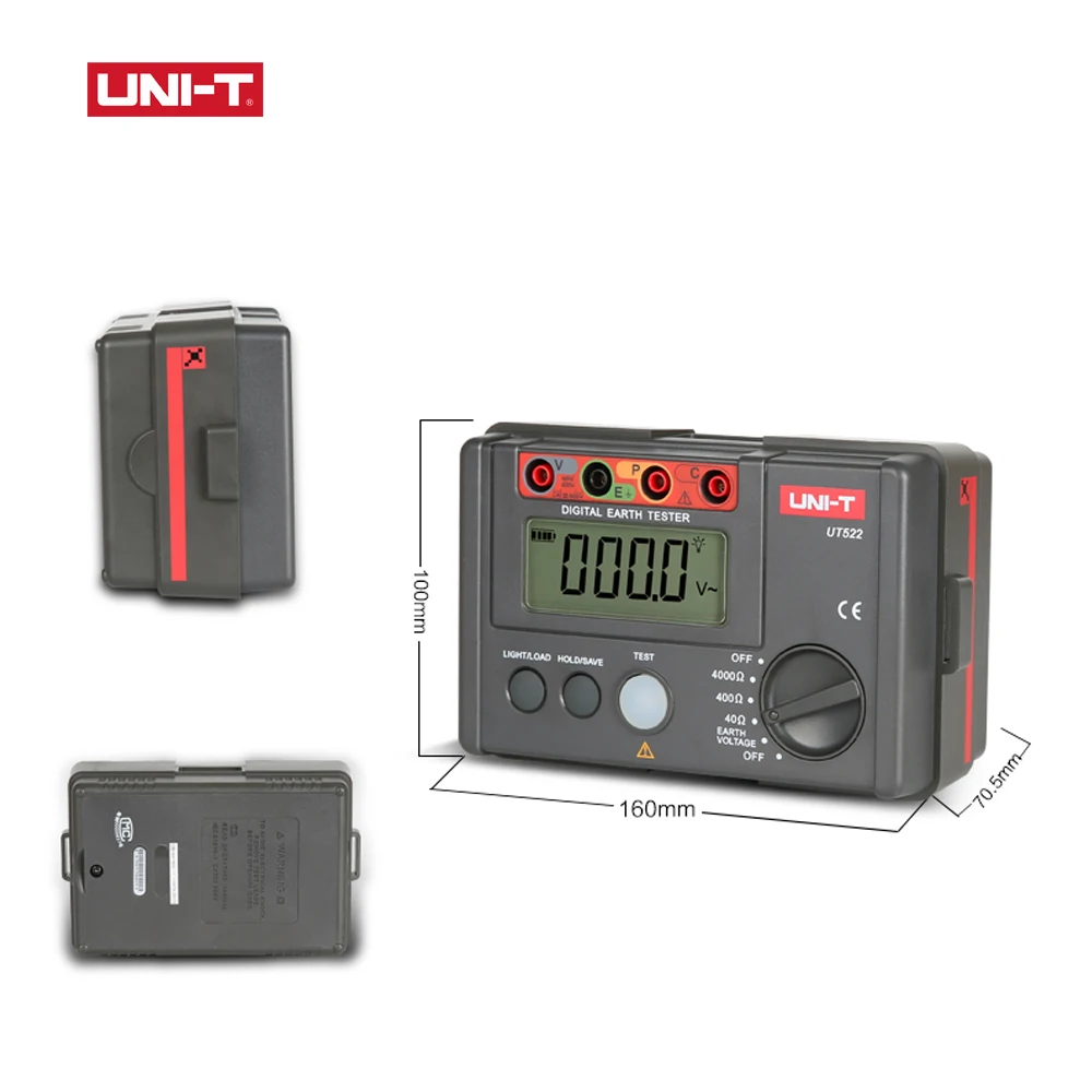 UNI-T UT522 цифровой тестер сопротивления заземления AC Сопротивление изоляции заземления тестер молнии стержень детектор низкий тестер
