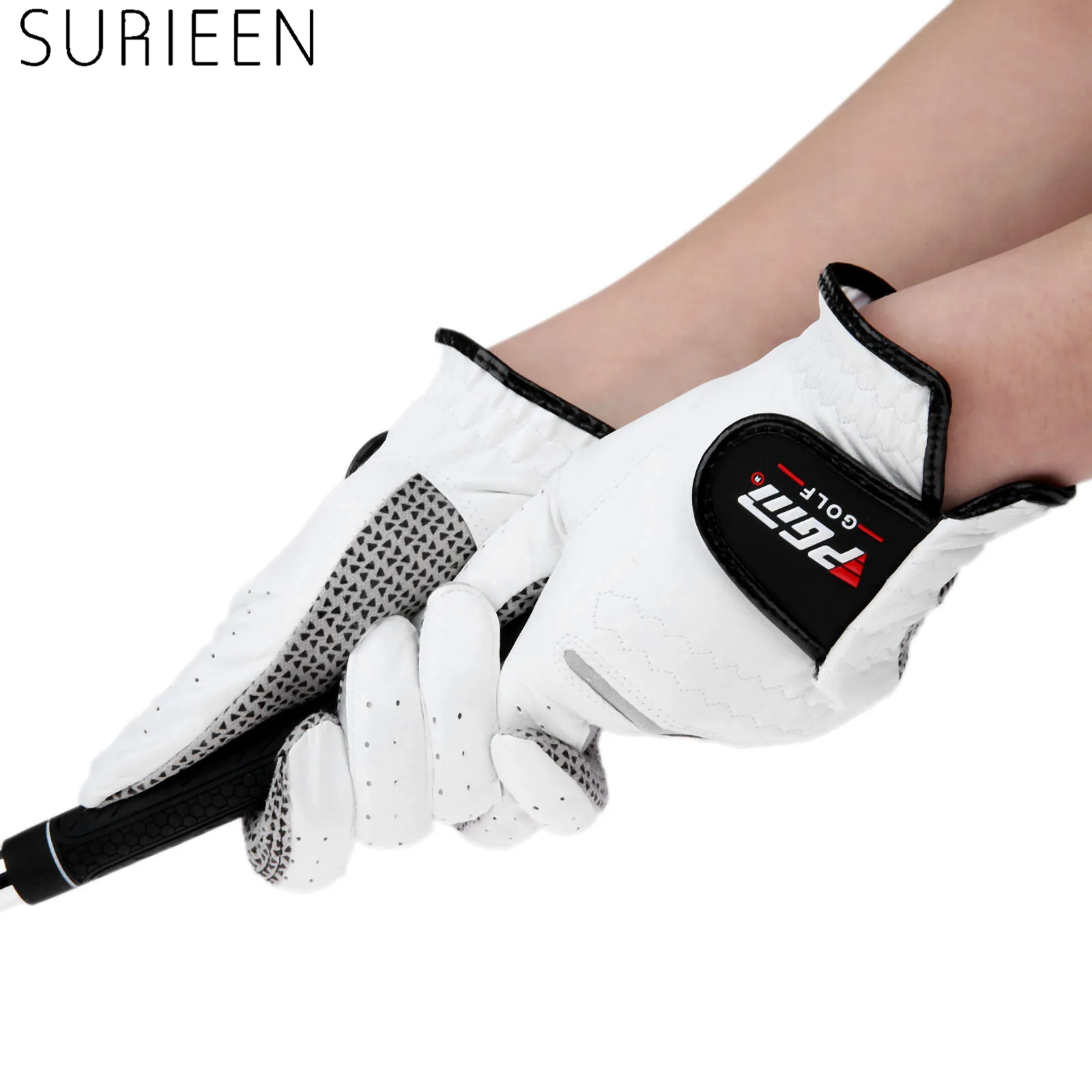 SURIEEN Cabretta кожаные перчатки для гольфа мужские левая и правая рука мягкая дышащая овчина противоскользящие мужские перчатки для гольфа спортивные