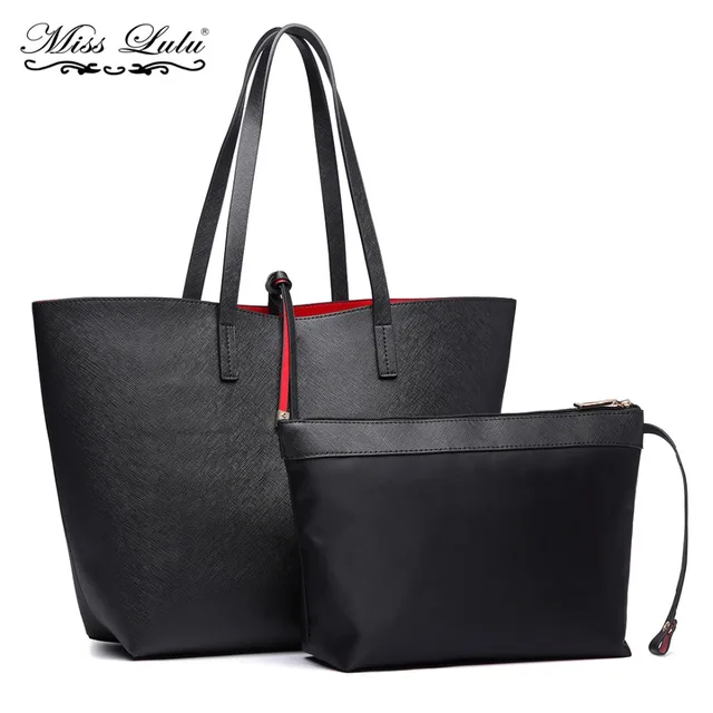Miss Lulu 2 Pieces Women Handbags Reversible Shoulder Bags Las Miss Lulu 2 Pieces Women Handbags Reversible Shoulder Bags Las Large Per Bag S Pu Leather