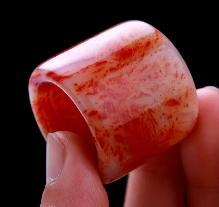 

China natural Bloodstone zaopi red BanZhi jade BanZhi jade ring