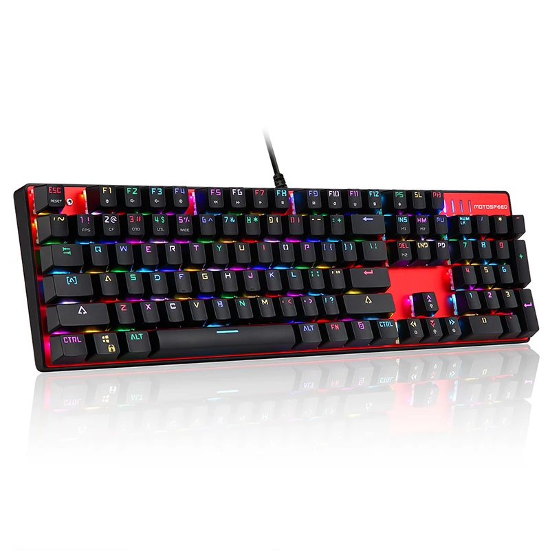 

Original Motospeed Inflictor CK104 Mechanical Keyboard Red Switches Backlit RGB Ergonomics LED Light Professional Teclado Gamer