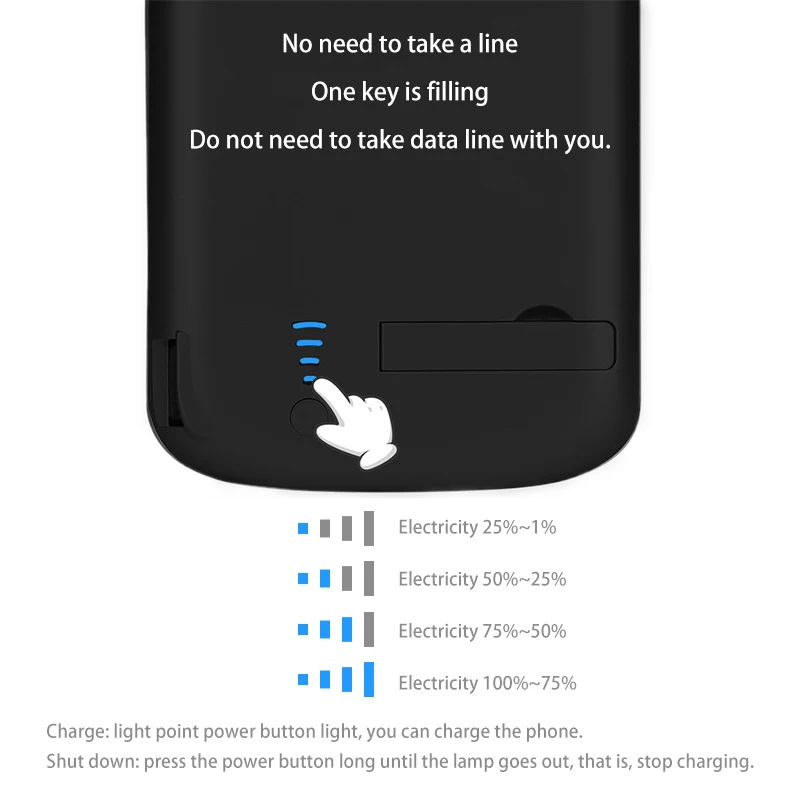 Чехол с зарядным устройством на 5000/6500 мА · ч для Samsung Galaxy S8 портативный дорожный