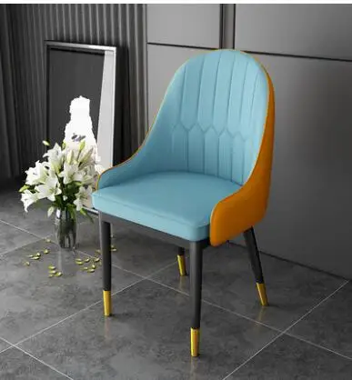Легкий роскошный стул для столовой домашний современный минималистичный стул для еды скандинавский Ресторан спинка кресла кованого