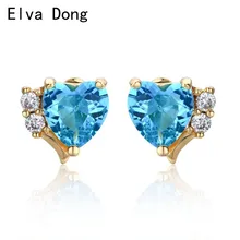 Маленькие милые Ocean Blue Сердце Любовь серьги гвоздики для женщин малыш девочки детский ребенок пирсинг ювелирные изделия Aros Aretes Orecchini Oorbellen