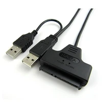 sata כבל USB2.0 כדי גברית SATA 22PIN עם כבל חשמל USB עבור כבל 2.5 אינץ SSD HDD hardisk כונן 20 ס"מ צבע שחור (2)