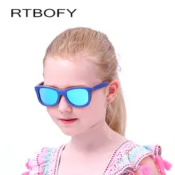 Rtbofy дерево Солнцезащитные очки для женщин детей Солнцезащитные очки для женщин малыш площади ручной работы Дизайн Framework поляризационные