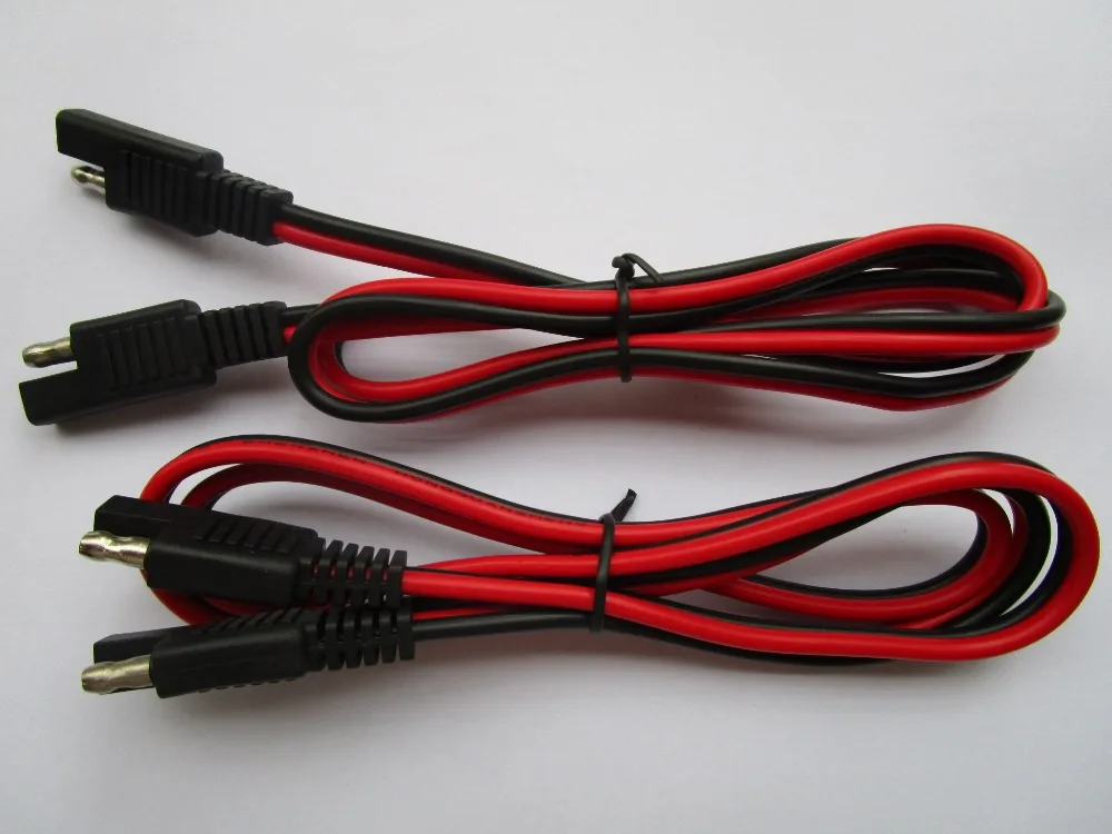 

4 Pcs SAE to SAE DC Power Automotive Extension Cable 2x1.5mm^2 100cm Red and Black Color