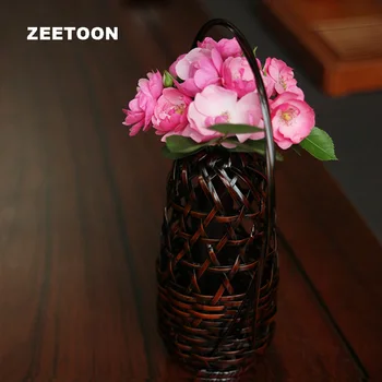 

Japanese Style Ikebana Vintage Handmade Bamboo Weave Vase Flower Baskets Flowerware Accessories Flower Arrangement Jardiniere