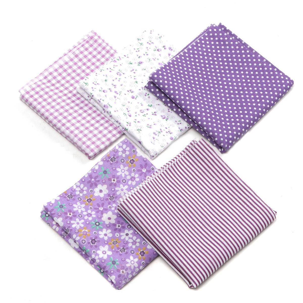 5pcs/lot Mixed Pattern Cotton Fabrics Soft Doll Fabric Cloths DIY Sewing Quilting Bunting Patchwork Crafts 50*50cm Mayitr