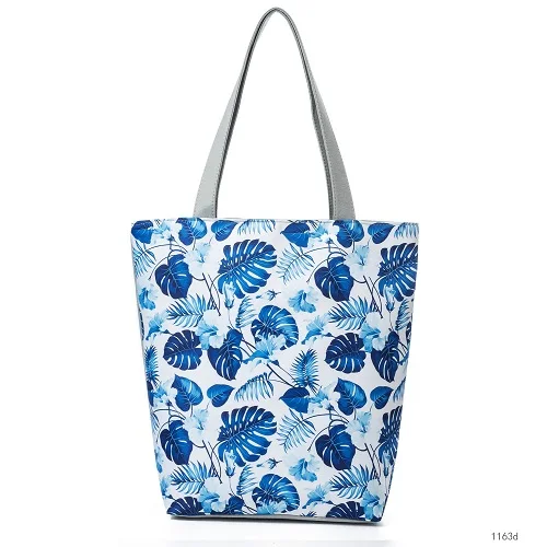 Miyahouse, известный бренд, повседневные сумки-тоут, Женская красочная сумка на плечо с цветочным принтом, Женская холщовая дизайнерская летняя пляжная сумка, женская сумка - Цвет: 1163d