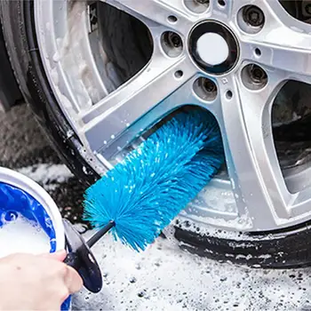 

New 1PC Car Washing Tire Rim Cleaning Cleaner Scrub Brush Portable Wheel Brush