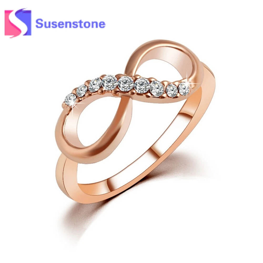 OFERTA 2019! Anillos de lujo de Metal con circonita sencillos y 8 palabras, accesorios de de oro, joyería fina para enamorados, tamaño 6 9, regalo perfecto al por mayor|ring accessories|gold ringgold