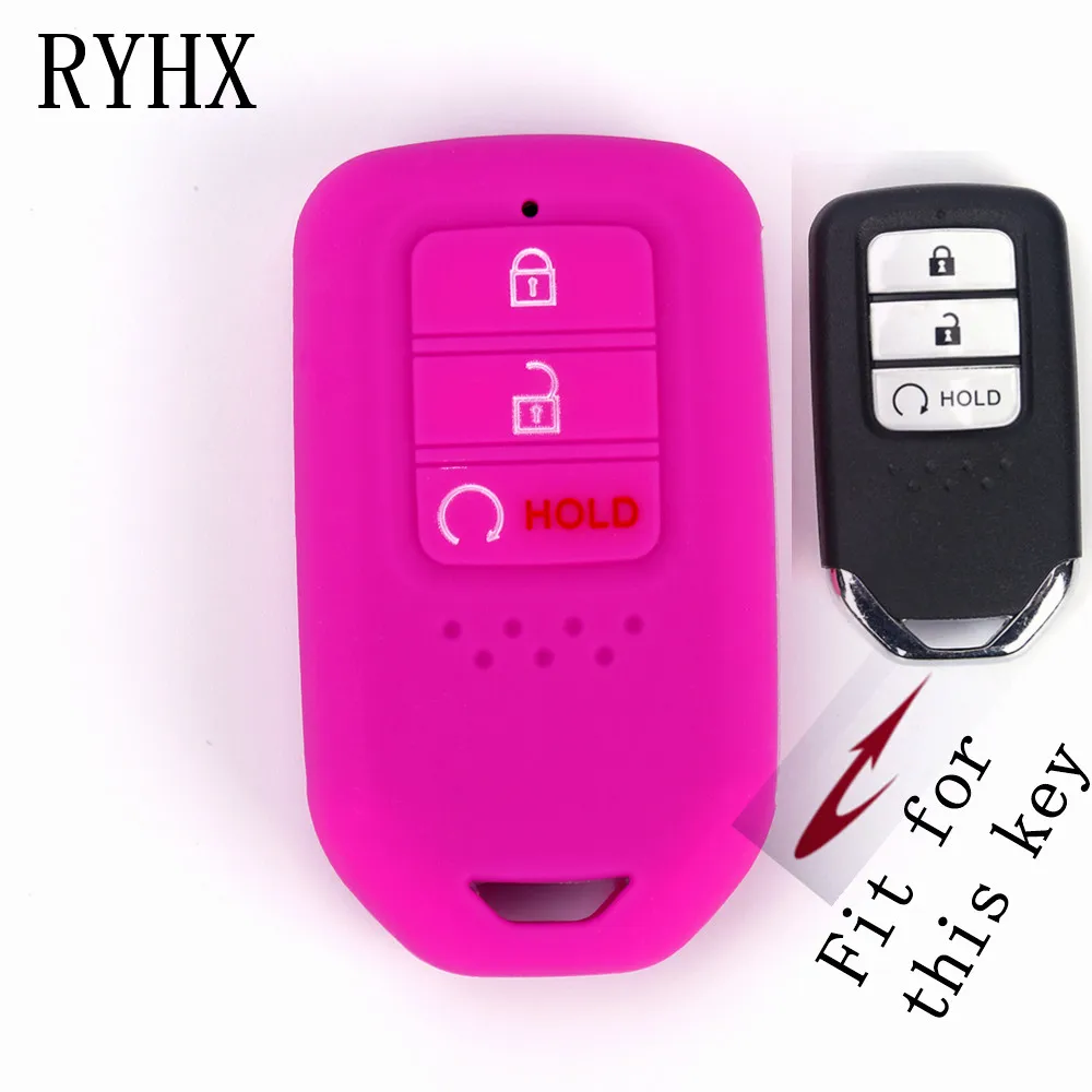

Silicone Car Key Case Flid Keychain Remote Cover for Honda 2016 2017 CRV Pilot Accord key wallet
