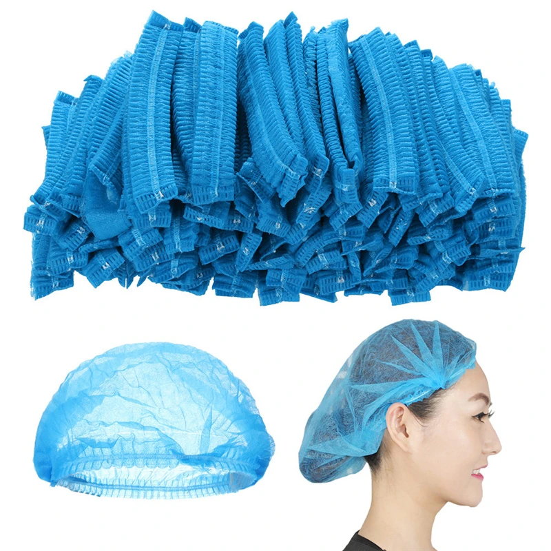 100pcs Disposable Non Woven Paper Caps Hat for Home Hair Dryer