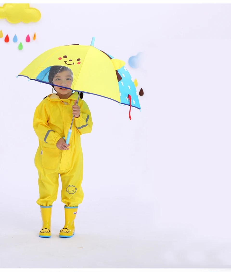 Детская льва плащ для маленьких Водонепроницаемый Rains костюм студенты baby дождевик костюм дождевик пончо с капюшоном LZO004