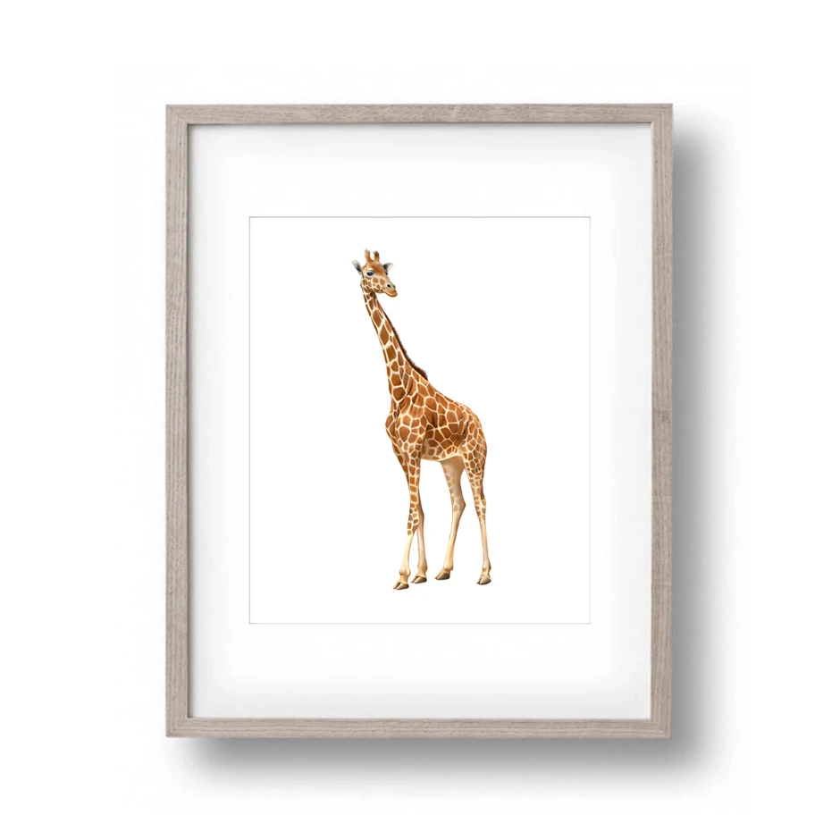 Wild Giraffe Canvas Art Print Painting Poster, Wall Pictures for Home Decoration, Home Decorin