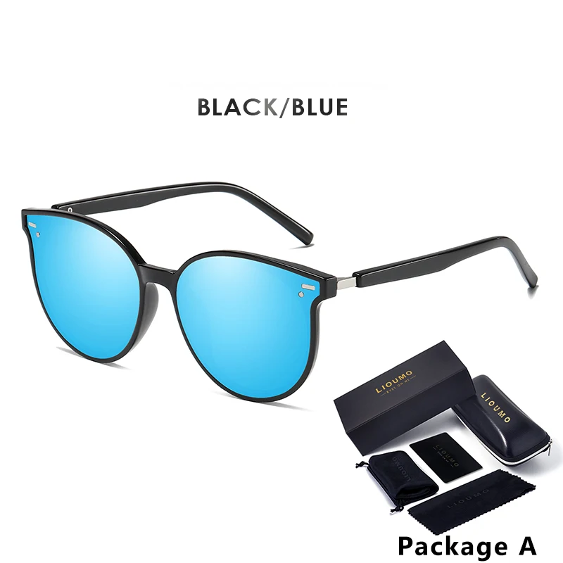 Модные брендовые женские солнцезащитные очки кошачий глаз, поляризационные, TR90, для ног, летние, HD, зеркальные линзы, очки для мужчин, для вождения, защита от уф400 лучей, Gafas - Цвет линз: A-Black-Blue