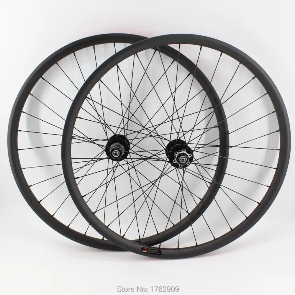 Discount New 26/27.5/29er inch light clincher rim mountain bike 3K UD 12K full carbon fibre bicycle disc brake wheelset MTB Free shipping 17