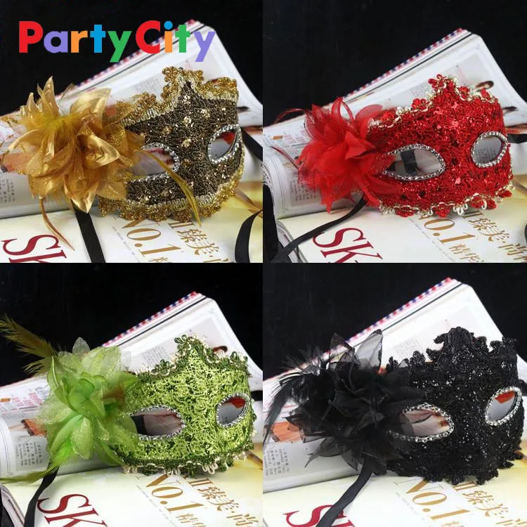 

New Arrival Exquisite lace rhinestone lily flower mask masquerade lily flower princess mask carnival masks, 10pcs per lot