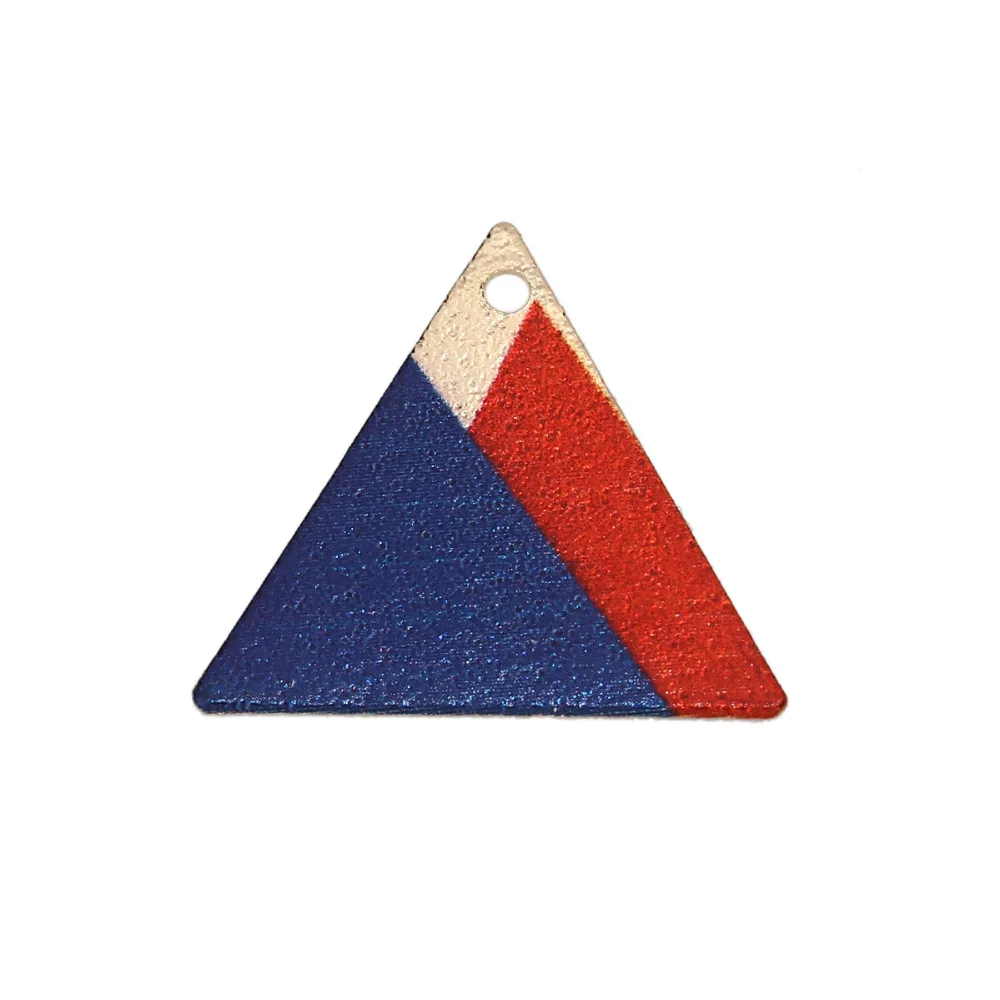 

DoreenBeads Iron Based Alloy Enamel Painting Charms Pendant Triangle Gold Color Sparkledust 22mm( 7/8") x 19mm( 6/8"), 3 PCs